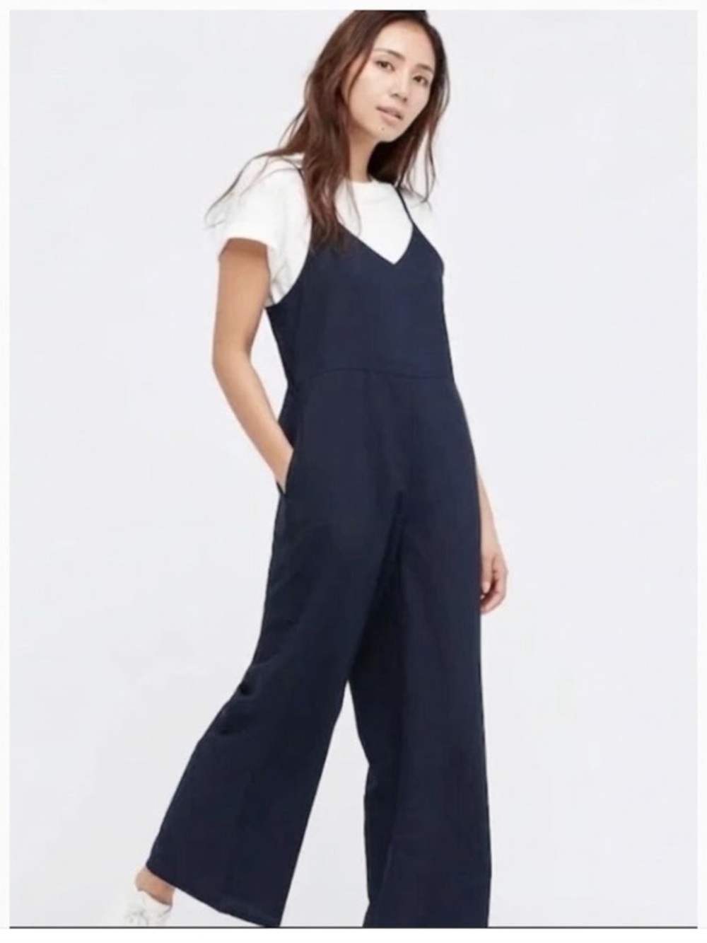 Frank & Oak Navy Jumpsuit Onesie Romper Wide Leg XS